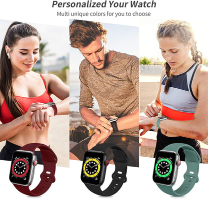 Premium Soft Silicone Sport Bands for Apple Watch (38mm to 49mm) - Waterproof Straps Compatible with iWatch Ultra2, Series 9, 8, 7, 6, 5, 4, 3, 2, 1, and SE for Men and Women