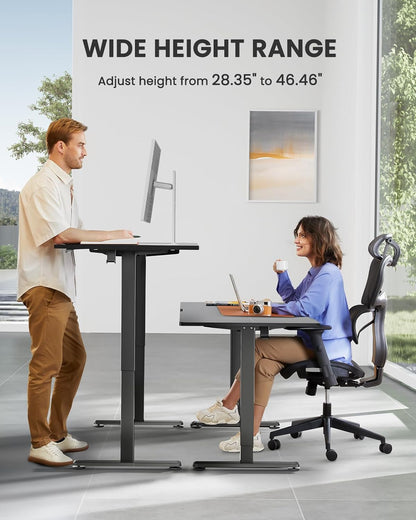 Electric Height Adjustable Standing Desk, 48 x 24 Inches Sit-Stand Computer Desk for Home Office (Black)