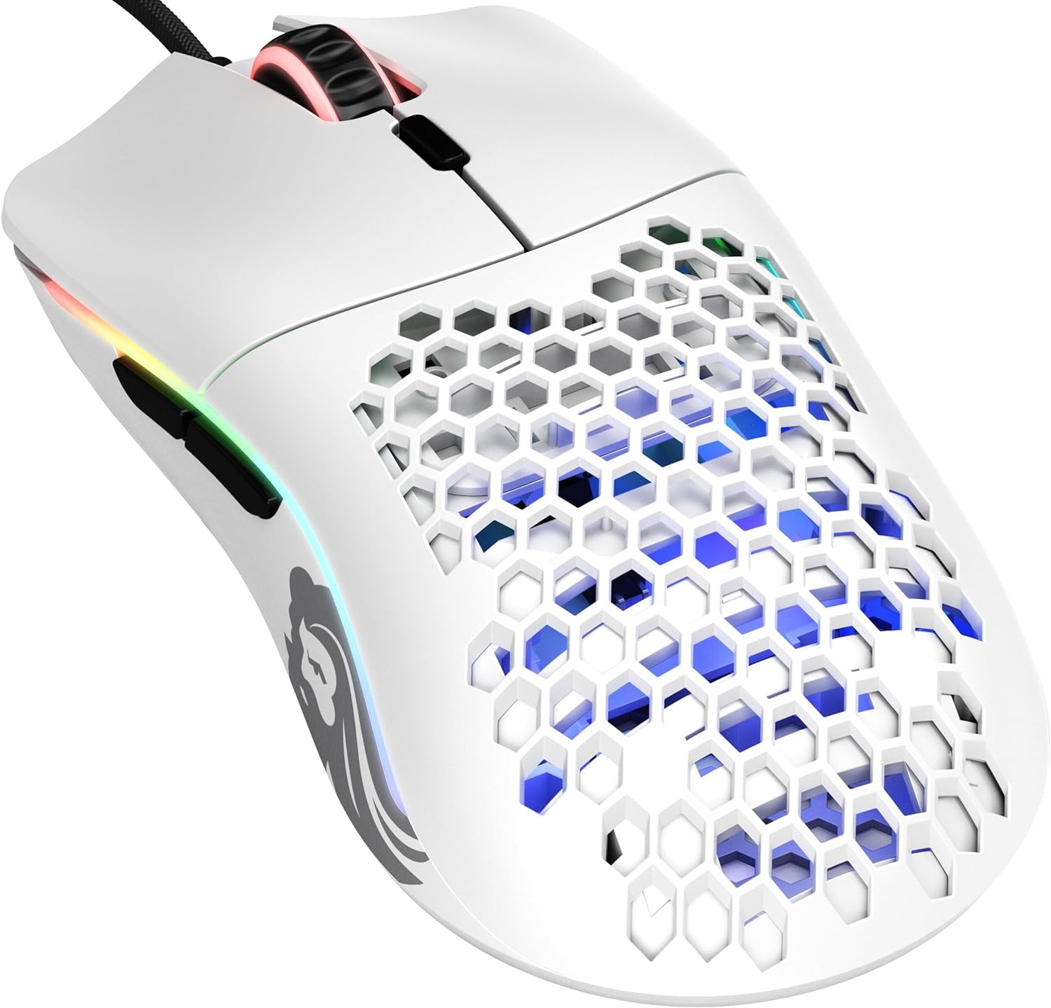 Model O Wired Gaming Mouse 67G Superlight Honeycomb Design, RGB, Pixart 3360 Sensor, Omron Switches, Ambidextrous - Matte White